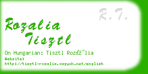 rozalia tisztl business card